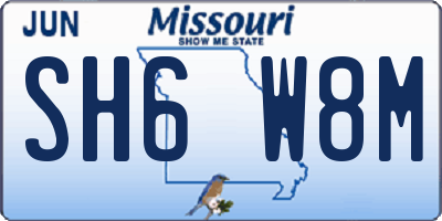 MO license plate SH6W8M