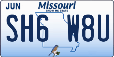 MO license plate SH6W8U