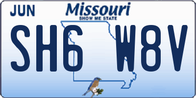 MO license plate SH6W8V