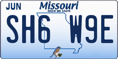 MO license plate SH6W9E