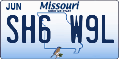 MO license plate SH6W9L
