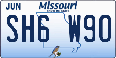 MO license plate SH6W9O