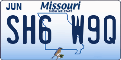 MO license plate SH6W9Q