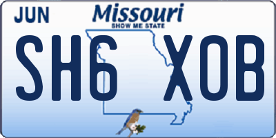 MO license plate SH6X0B