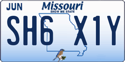 MO license plate SH6X1Y