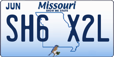 MO license plate SH6X2L
