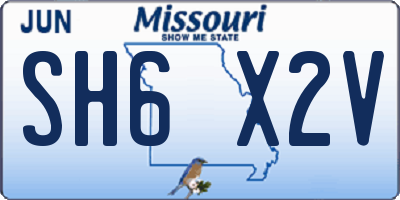 MO license plate SH6X2V