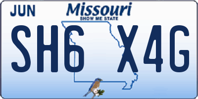 MO license plate SH6X4G
