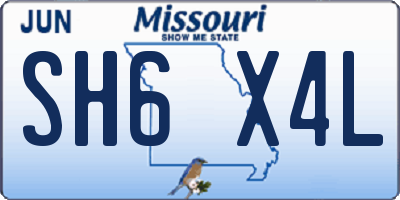MO license plate SH6X4L