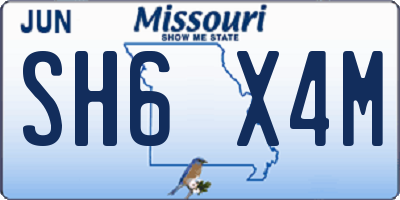 MO license plate SH6X4M