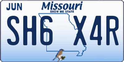 MO license plate SH6X4R