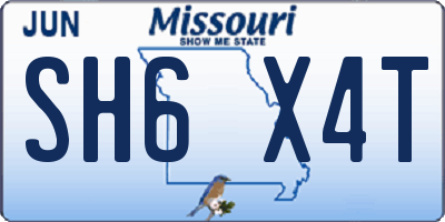 MO license plate SH6X4T