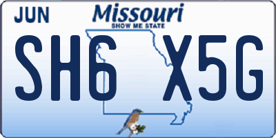 MO license plate SH6X5G