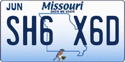 MO license plate SH6X6D