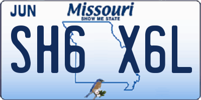 MO license plate SH6X6L