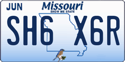 MO license plate SH6X6R
