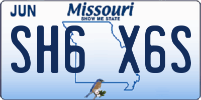 MO license plate SH6X6S
