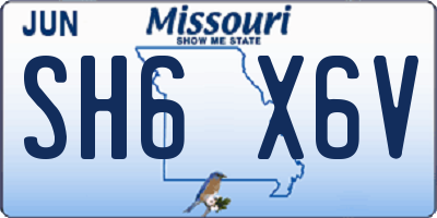 MO license plate SH6X6V