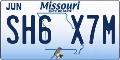 MO license plate SH6X7M