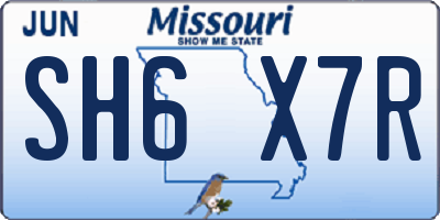 MO license plate SH6X7R