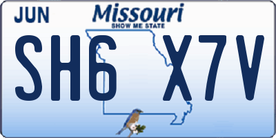 MO license plate SH6X7V