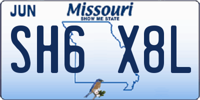 MO license plate SH6X8L