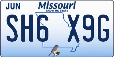 MO license plate SH6X9G