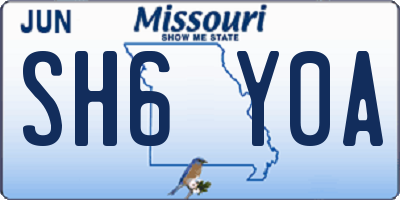MO license plate SH6Y0A