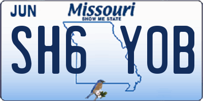 MO license plate SH6Y0B