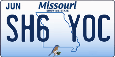 MO license plate SH6Y0C