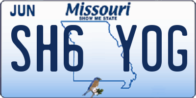 MO license plate SH6Y0G
