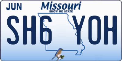 MO license plate SH6Y0H