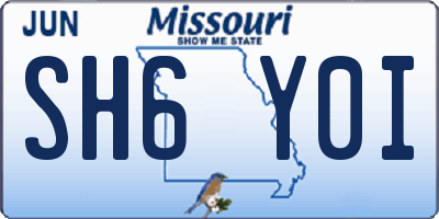 MO license plate SH6Y0I