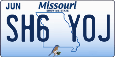 MO license plate SH6Y0J