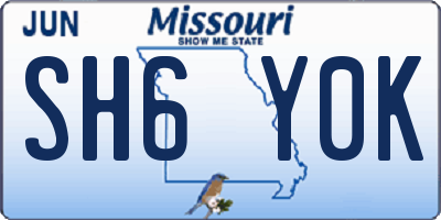 MO license plate SH6Y0K