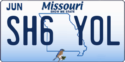 MO license plate SH6Y0L