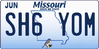 MO license plate SH6Y0M