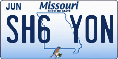 MO license plate SH6Y0N