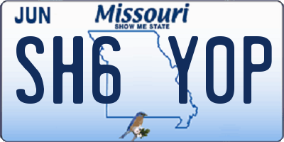 MO license plate SH6Y0P