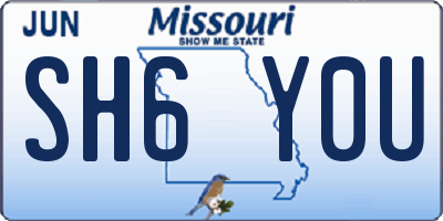 MO license plate SH6Y0U
