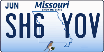 MO license plate SH6Y0V