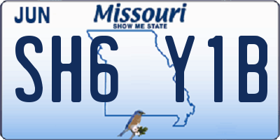 MO license plate SH6Y1B