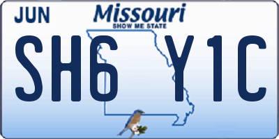 MO license plate SH6Y1C