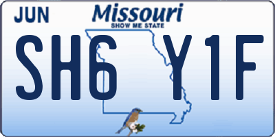 MO license plate SH6Y1F