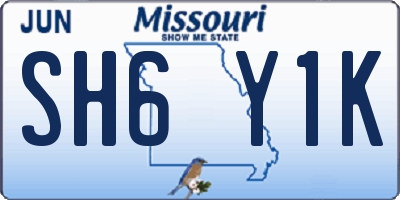 MO license plate SH6Y1K