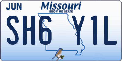MO license plate SH6Y1L