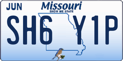 MO license plate SH6Y1P