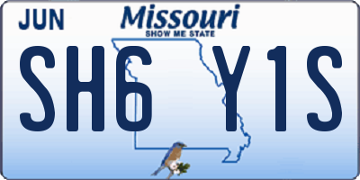 MO license plate SH6Y1S