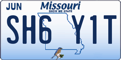 MO license plate SH6Y1T