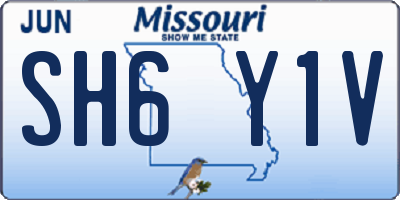 MO license plate SH6Y1V
